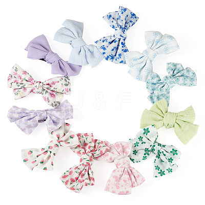4Bags 4 Colors Cloth Bowknot Alligator Hair Clips PHAR-TA0001-20-1