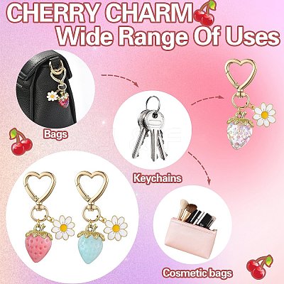 Acrylic Strawberry Pendant Decoration HJEW-SW00120-05-1
