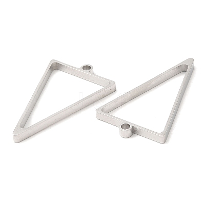 Non-Tarnish 304 Stainless Steel Open Back Bezel Triangle Pendants STAS-Z040-10P-1