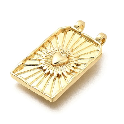 Rectangle Brass Pendants KK-S508-03C-G-1