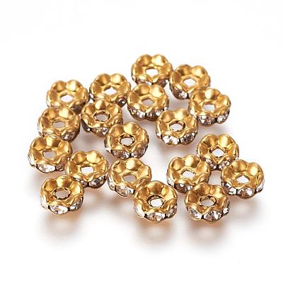 Brass Rhinestone Spacer Beads RB-A014-L5mm-01C-1