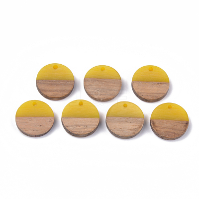 Resin & Walnut Wood Pendants RESI-S358-02C-06-1
