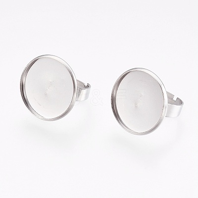 Tarnish Resistant Adjustable 304 Stainless Steel Finger Rings Components LS-STAS-I097-053P-1