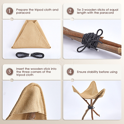 Outdoor Triangular Stool Cloth AJEW-WH20022-09A-1