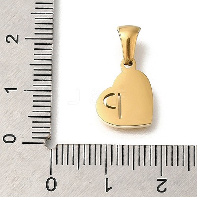 304 Stainless Steel Heart Pendants with Rhinestone STAS-Z103-01G-16-1