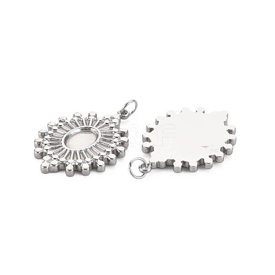 304 Stainless Steel Pendant Enamel Settings STAS-N097-136P-1