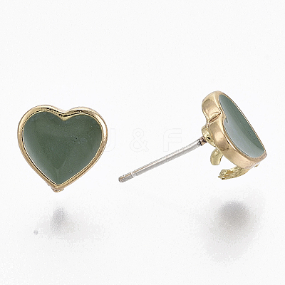 Alloy Enamel Stud Earring Findings X-PALLOY-N154-20B-1