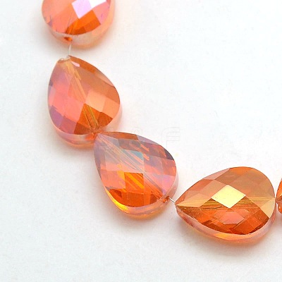 Electroplate Crystal Glass Teardrop Beads Strands EGLA-F066-M-1