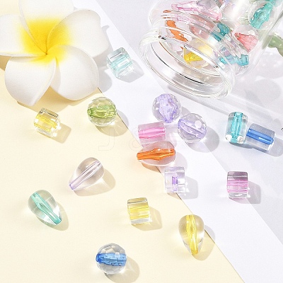 240Pcs 4 Styles Transparent Acrylic Beads TACR-YW0003-47-1