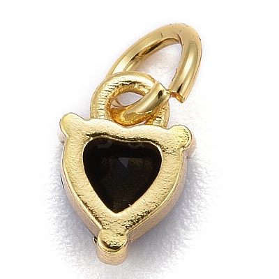 Brass Micro Pave Cubic Zirconia Charms X-KK-P192-08-G04-1