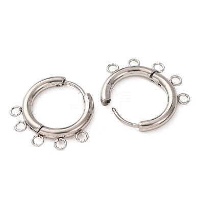 304 Stainless Steel Hoop Earring Findings STAS-D183-02A-P-1