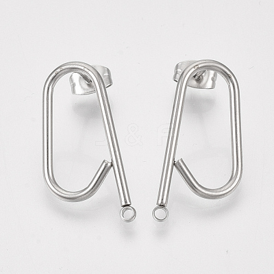 Left and Right Non-Tarnish 304 Stainless Steel Stud Earring Findings X-STAS-S079-142A-1