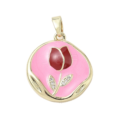 Brass Micro Pave Cubic Zirconia Pendants KK-K368-05A-01-1