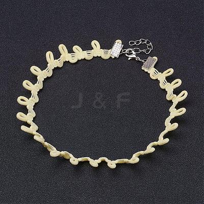 Cloth Gothic Choker Necklaces NJEW-E085-29B-1