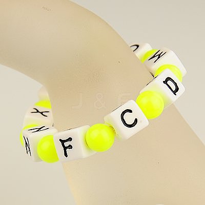 Fashion Acrylic Stretchy Bracelets BJEW-JB01052-06-1
