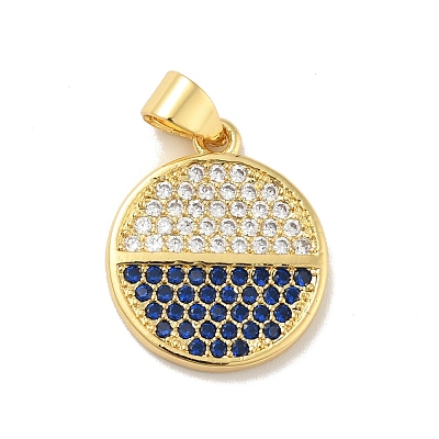 Brass Micro Pave Cubic Zirconia Pendants KK-B059-35G-B-1