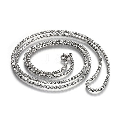 Non-Tarnish 304 Stainless Steel Box Chain Necklaces NJEW-O110-05G-P-1