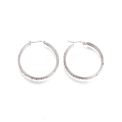304 Stainless Steel Geometric Hoop Earrings for Women STAS-D171-33C-P-1