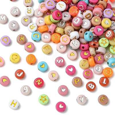 200Pcs Opaque Acrylic Beads PACR-FS0001-03-1