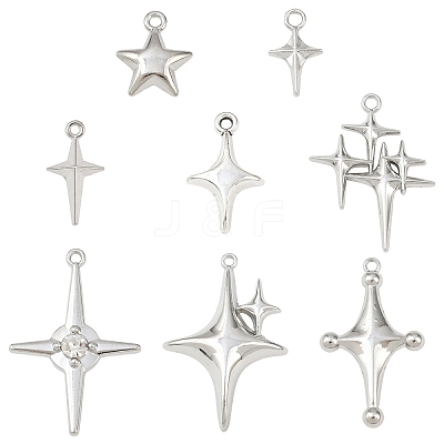 8Pcs 8 Styles Alloy Pendants FIND-YW0009-28-1
