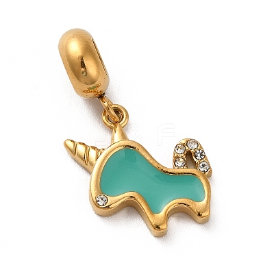 Ion Plating(IP) 304 Stainless Steel Enamel European Dangle Charms STAS-G308-35G-02-1