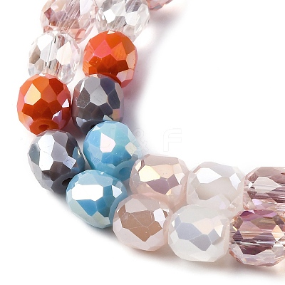 Electroplate Opaque Glass Beads Strands GLAA-Q009-05B-1