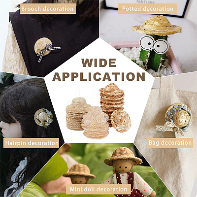 30Pcs 3 Style Doll Straw Hat DIY-GA0005-44-1