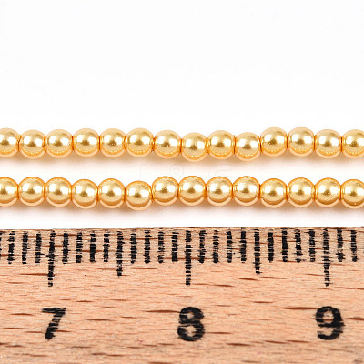 Baking Paint Pearlized Glass Pearl Bead Strands HY-N002-2mm-A08-1