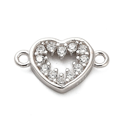 925 Sterling Silver Micro Pave Cubic Zirconia Connector Charms STER-U009-03P-02-1