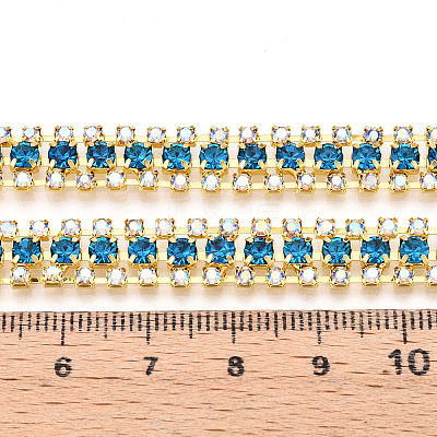 Iron Rhinestone Cup Chains CH-T006-04G-08-1