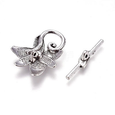 Tibetan Style Alloy Toggle Clasps PALLOY-F230-02AS-1
