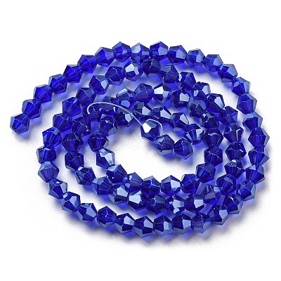 Transparent Electroplate Glass Beads Strands EGLA-A039-T4mm-A06-1