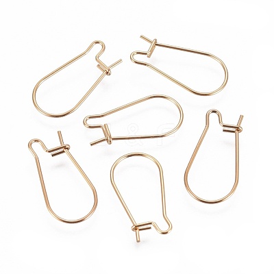 Ion Plating(IP) 304 Stainless Steel Hoop Earrings Findings Kidney Ear Wires STAS-G200-01A-G-1