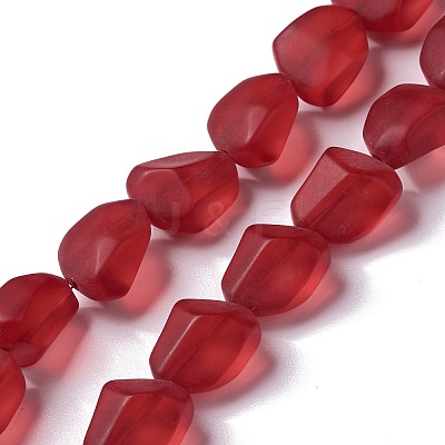 Transparent Frosted Glass Beads Strands X-FGLA-S001-02H-1