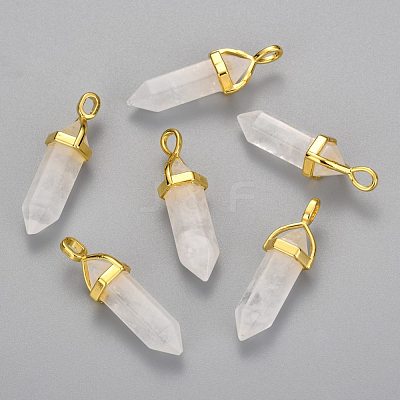 Natural Quartz Crystal Double Terminated Pointed Pendants X-G-G902-B23-1