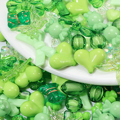 160Pcs 16 Styles Mixed Styles Acrylic Beads OACR-PA0001-77B-1