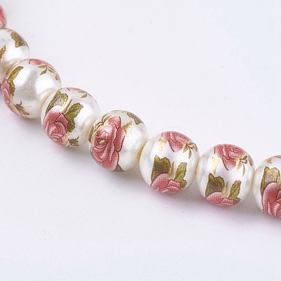 Handmade Pearlized Lampwork Beads LAMP-G133-03-1