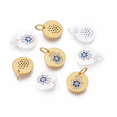 Brass Micro Pave Cubic Zirconia Charms ZIRC-F095-05-1
