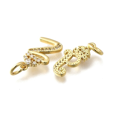 26Pcs Brass Micro Pave Cubic Zirconia Pendants KK-R218-07G-1