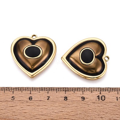 304 Stainless Steel and Enamel Pendants STAS-T068-87G-1