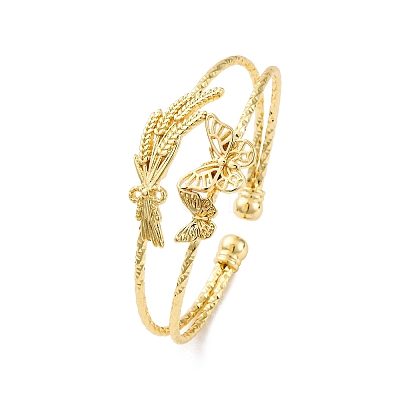 Brass Cuff Bangles BJEW-U025-01G-01-1