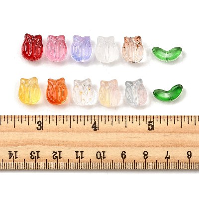 40Pcs 2 Styles Transparent Glass Beads GLAA-FP0001-26-1