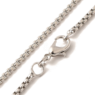 1.8mm Rack Plating Brass Box Chain Necklaces for Women Men MAK-L044-60P-1