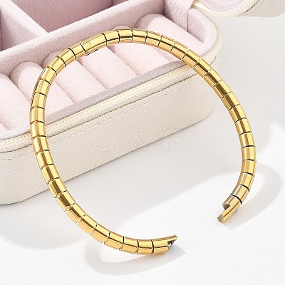 Texture 304 Stainless Steel Bangles for Women BJEW-Z092-14G-1