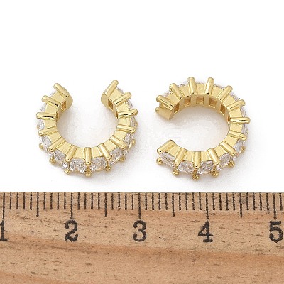 Cubic Zirconia Tennis Cuff Earrings EJEW-K093-09G-05-1