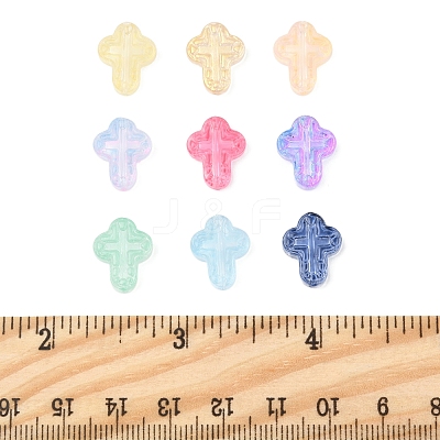 120Pcs 9 Colors Transparent Spray Paint Glass Beads GLAA-FS0002-12C-1