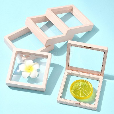 5Pcs Square Transparent PE Thin Film Suspension Jewelry Display Box CON-FS0001-19A-1