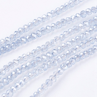 Electroplate Glass Beads Strands EGLA-J025-F19-1