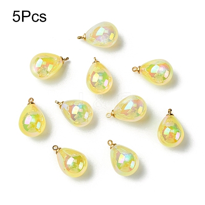 5Pcs UV Plating Acrylic Pendants FIND-YW0007-41A-1