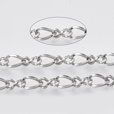 Tarnish Resistant 304 Stainless Steel Figaro Chains STAS-R100-18-1